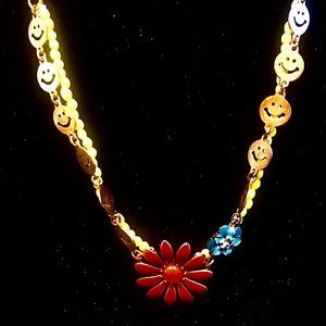 Betsey Johnson happy face necklace for women